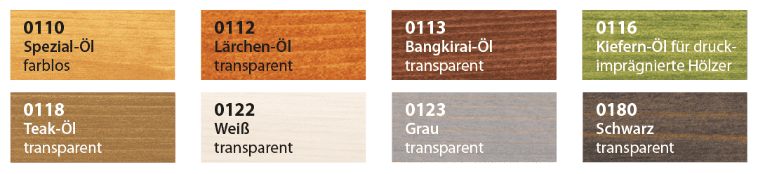 01xx_Holz-Spezialöl_Farbtafel 01xx_Holz-Spezialöl_Farbtafel